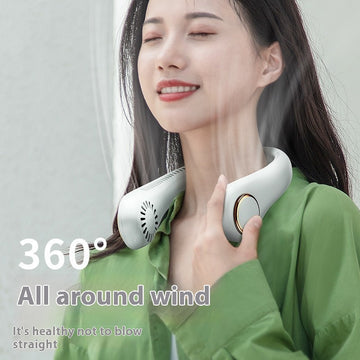USB Rechargeable Neck Hanging Fan – Portable Hands-Free Personal Cooling Fan for Outdoor Sports, Travel & Summer Use
