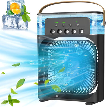 Portable Mini Air Cooler for Room – USB Personal Air Conditioner Fan with Water Cooling | Compact Cooler for Home, Office & Desk